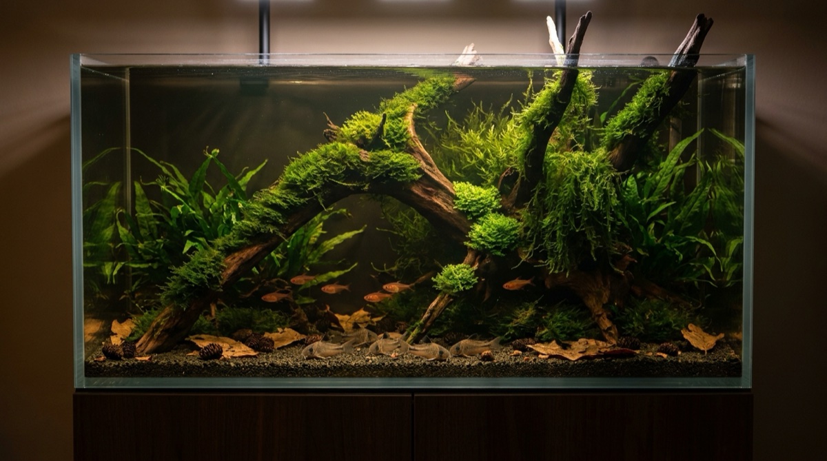 Driftwood and moss study — showroom piece