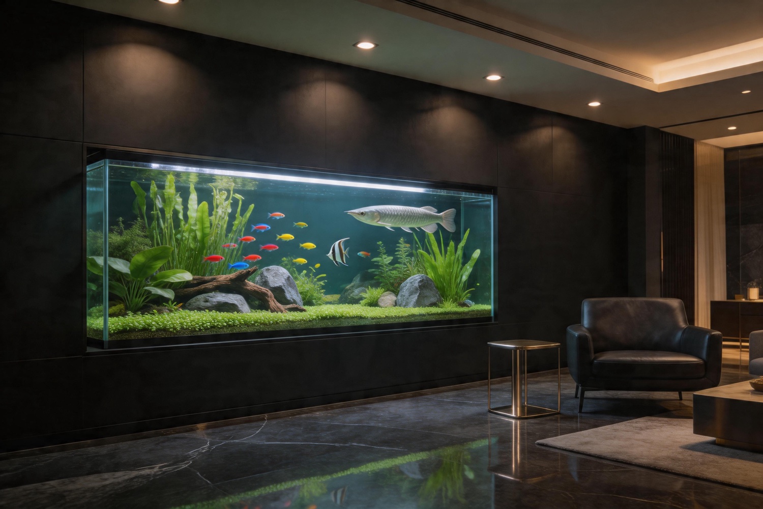 400L built-in aquarium in a private villa